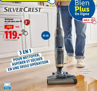 Lidl SILVER CREST® Nettoyeur de sols durs sans fil offre