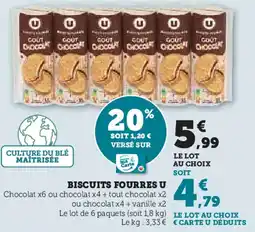 Super U U biscuits fourres offre