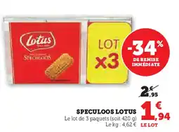 Super U Lotus speculoos offre