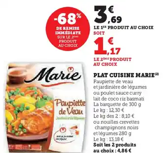 Super U Marie plat cuisine offre