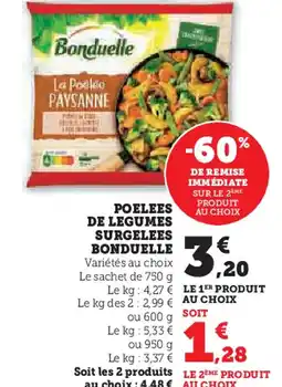 Super U Bonduelle poelee de legumes surgelees offre