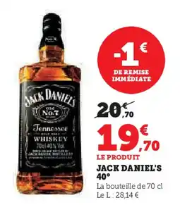 Super U Jack daniel's 40 offre