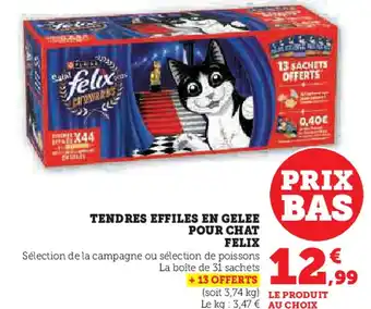 Super U Felix tendres effiles en gelee pour chat offre