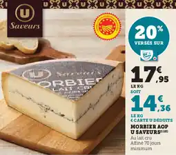 Super U U saveurs morbier aop offre