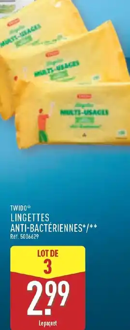 ALDI Twido lingettes anti-bactériennes offre