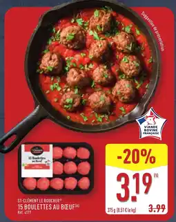 ALDI St clément le boucher 15 boulettes au boeuf offre