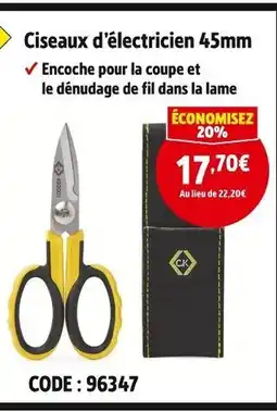 Screwfix Ciseaux d'électricien 45mm offre