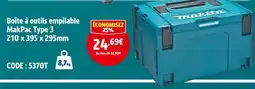 Screwfix Makita Boîte à outils empilable MakPac Type 3 210 x 395 x 295mm offre