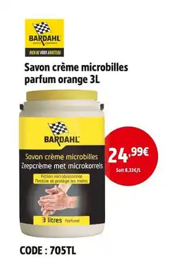 Screwfix BARDAHL Savon crème microbilles parfum orange 3L offre