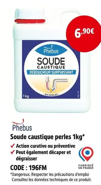 Screwfix PHEBUS Soude caustique perles 1kg offre