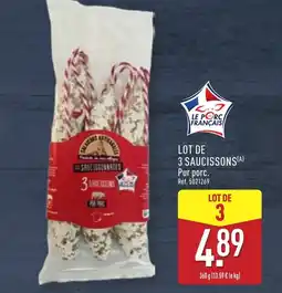 ALDI Le porc français lot de 3 saucissons offre