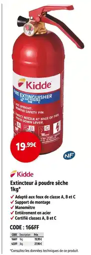 Screwfix KIDDE Extincteur à poudre sèche 1kg offre