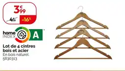 Weldom Lot de 4 cintres bois et acier offre