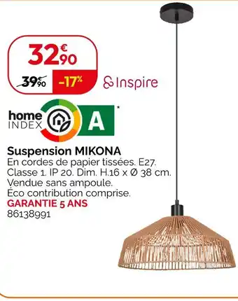 Weldom Inspire Suspension Mikona offre