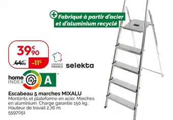 Weldom selekta Escabeau 5 marches Mixalu offre