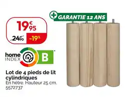 Weldom Lot de 4 pieds de lit cylindriques offre