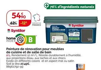 Weldom Syntilor Peinture de rénovation pour meubles de cuisine et de salle de bain offre