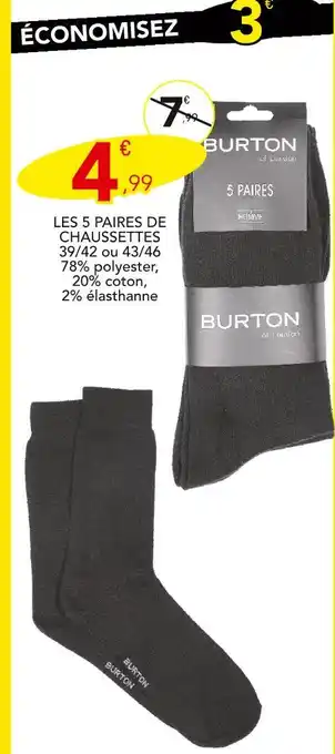 Stokomani Les 5 paires de chaussettes offre