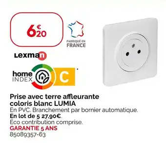 Weldom Lexman Prise avec terre affleurante coloris blanc LUMIA offre