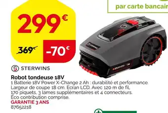 Weldom STERWINS Robot tondeuse 18V offre