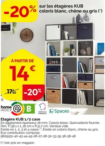 Weldom Spaceo Etagère KUB 1/2 case offre