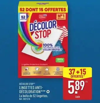 ALDI Décolor stop lingettes anti décoloration offre