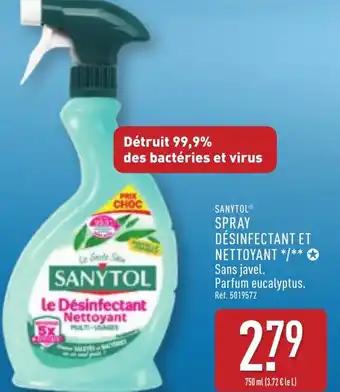 ALDI Sanytol spray désinfectant et nettoyant offre