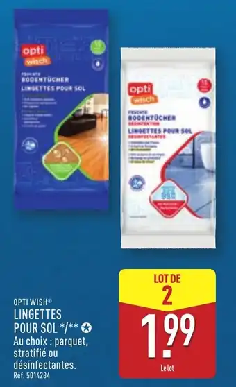 ALDI Opti wish lingettes pour sol offre