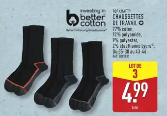 ALDI Top craft chaussettes de travail offre