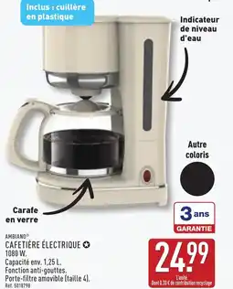 ALDI Ambiano cafetière électrique offre