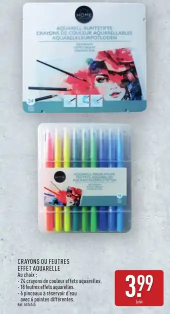 ALDI Home creatiom crayons ou feutres effet aquarelle offre