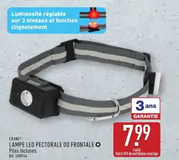 ALDI Crane lampe led pectorale ou frontale offre