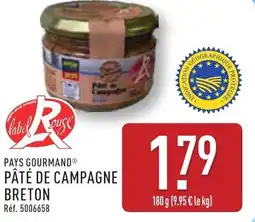 ALDI Pays gourmand pâté de campagne breton offre