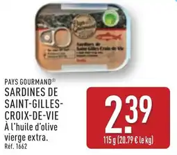 ALDI Pays gourmand sardines de saint gilles croix de vie offre