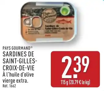 ALDI Pays gourmand sardines de saint gilles croix de vie offre