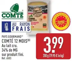 ALDI Pays gourmand comté 12 mois offre