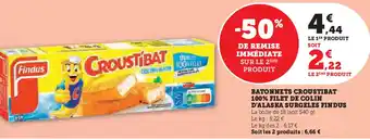 Hyper U Findus batonnets croustibat 100% filet de colin d'alaska surgeles offre