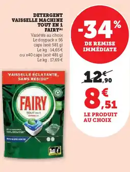 Hyper U Fairy detergent vaisselle machine tout en 1 offre