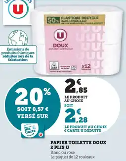 Hyper U Papier toilette doux 2 plis u offre