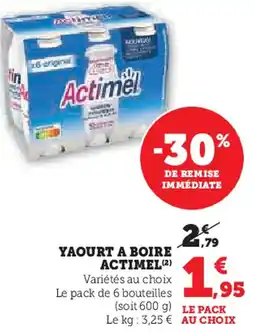 Hyper U Actimel yaourt a boire offre