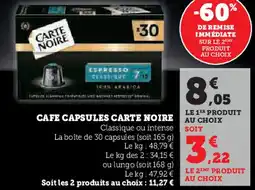 Hyper U Carte noire cafe capsules offre