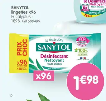 b&m SANYTOL lingettes x96 offre