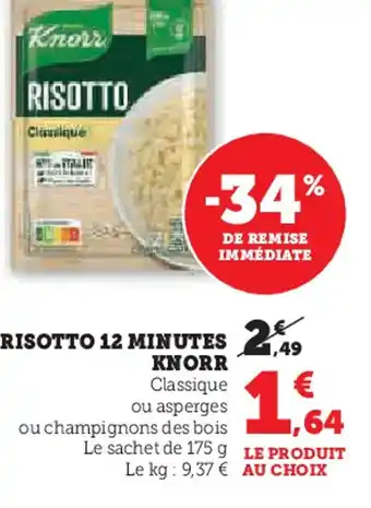 Hyper U Knorr risotto 12 minutes offre