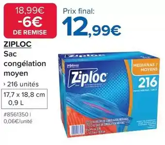 Costco Ziploc - sac congélation moyen offre