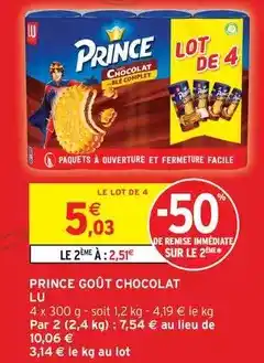 Intermarché Lu - prince goût chocolat offre