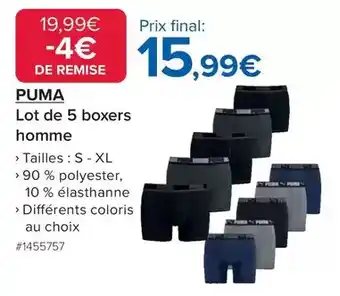 Costco Puma - boxers homme offre