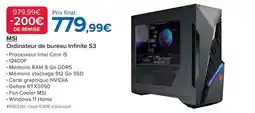 Costco Msi - ordinateur de bureau infinite s3 offre