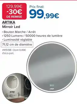 Costco Artika - mirroir led offre