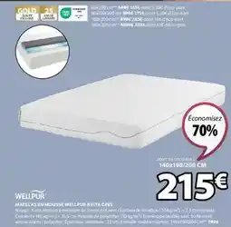 JYSK Wellpur - matelas en mousse kvita gf8s offre