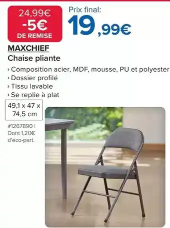 Costco Maxchief - chaise pliante offre